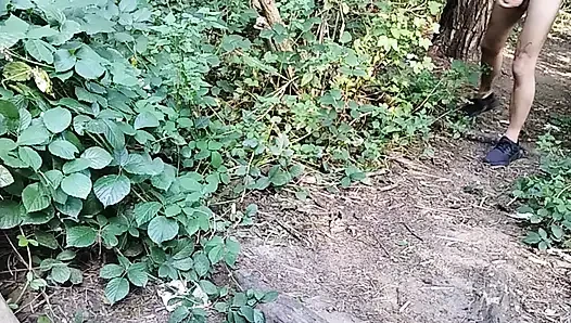 Naked in the forest