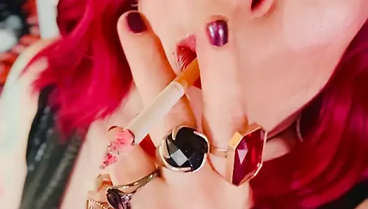 English Goth Dangles & Smokes Her Cigarette - Tina Snua Smoking A Cig With Dangling, Drifts, OMI OME Snap