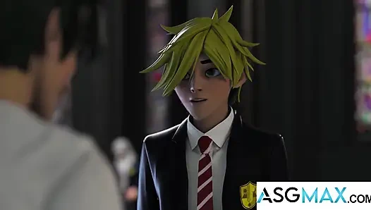 Asgmax - şoke olan twink kai park ateşli eşcinsel üçlü grup sekste yüzüne boşalıyor