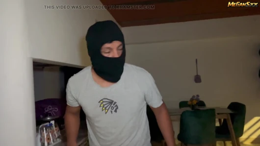 Beautiful big ass Latina is rebuked by a thief in her house.