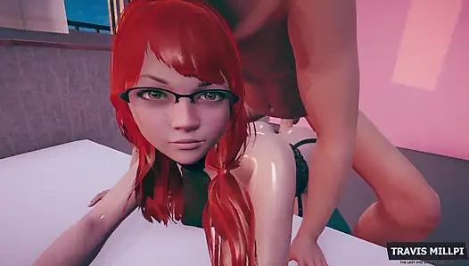 Orta yaşlı seksi üvey anne fışkırtana kadar büyük götüyle yarakla boğuşuyor