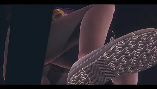 Lol hentai 3d - akali dizlerinin üzerinde sikiliyor ve sokakta oturuyor - Japon Asyalı manga anime oyunu porno