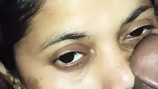 Sexy stepsister face covered with my cum after pussy fucked