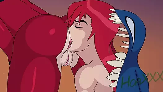 Harika örümcek kadın ve kadın-venom dilliyor