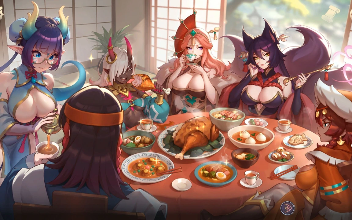 Ep9: Seçilmiş 5 ile çay töreni - İmparatorluk Harem'de kraliyet toplantısı - harem fantezisi