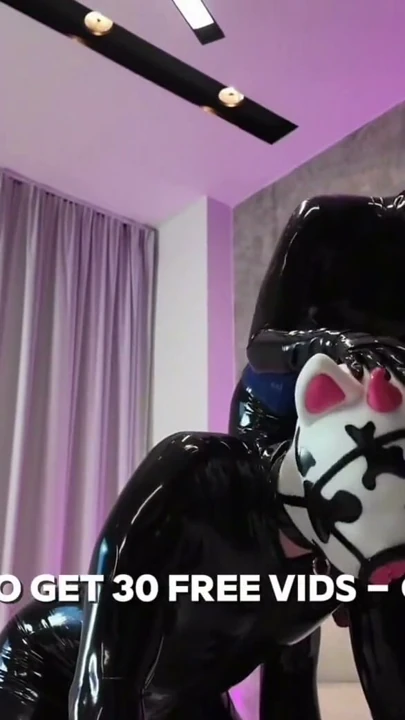 Two Rubber Dolls in Masks Service Huge Cock, Taking Turns | Clip 1