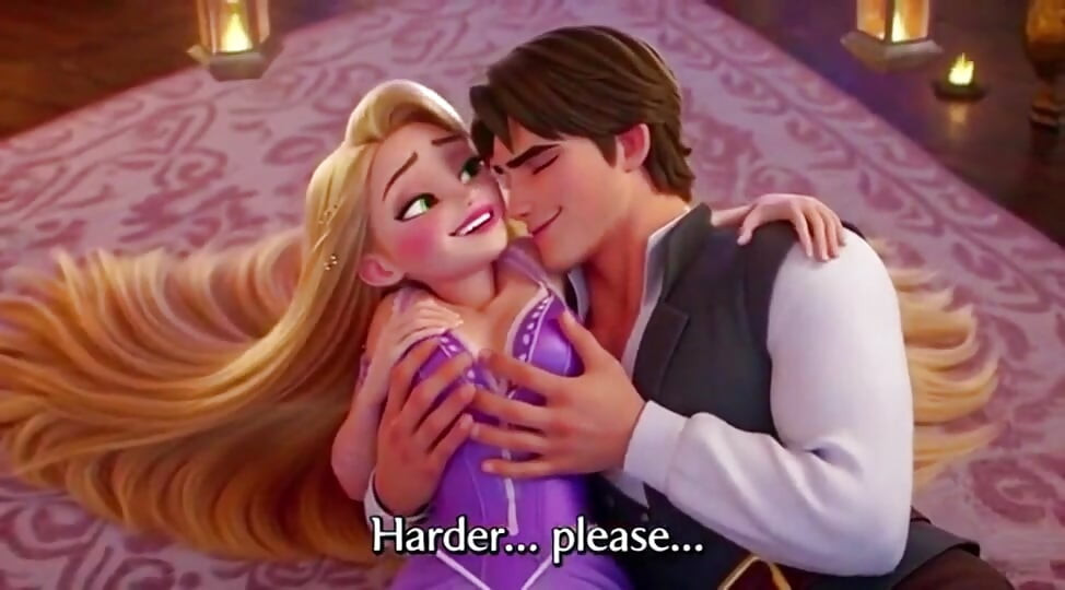 Rapunzel ve flynn binici fener kulesi tutkusu - romantik 3 boyutlu anime