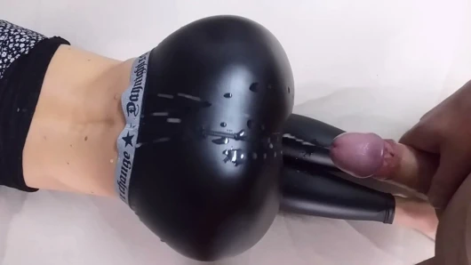 Deri taytla domaltmalı ve büyük boşalma