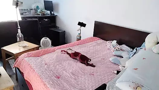 Amateur wife has fun trying on clothes she cuts. Sexy mom dances naked in the house.