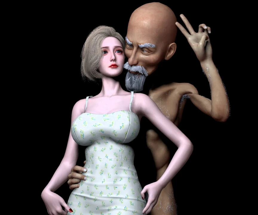 Азиатскую неверную жену с большими сиськами трахнул соседствующий старик