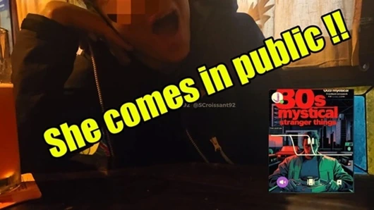 Public Bar Risky Orgasm WAITER WATCHING French Wife Remote Vibrator