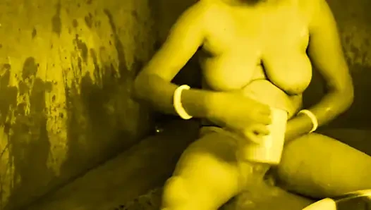 Hot young devar in the House Who Fucks Her Properly during bathtime in outdoor.