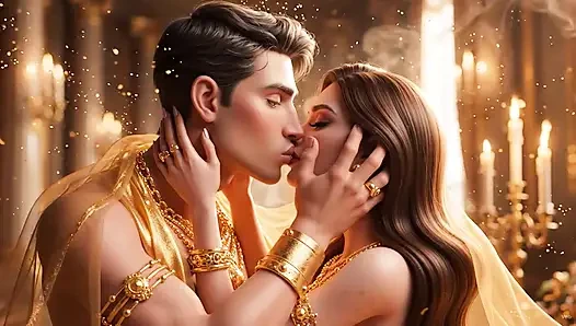 Intense Close-Up Kissing Desi Couple - Gold Jewelry Wali Sexy Indian Girl Aur Muscular Boy Ki Full Passion
