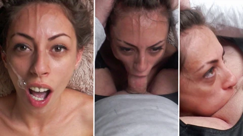 Kaba özensiz derin boğaz ve bu sıska sürtük için facefucking