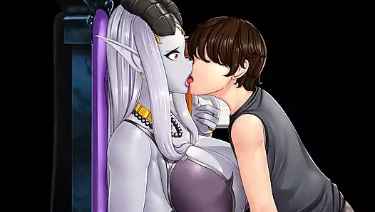 Itaatkarlık krallığı #46 kalın bir iblis kraliçesinin ilk öpücüğünü alıyor