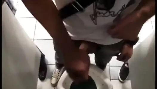 Public Restroom Jerk Off and Helping Hand