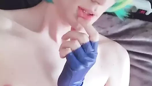 Ezreal zevkler kendini - cosplay mastürbasyon