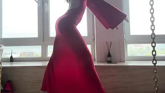 Evde rahatlatıcı - yoga - mükemmel şeffaf elbise