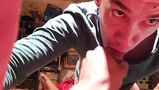 Büyük zenci yarağı suratıma boşalıyor