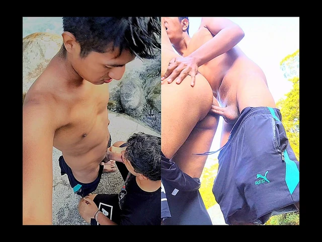 Молодой индиец трахает своего друга на берегу реки