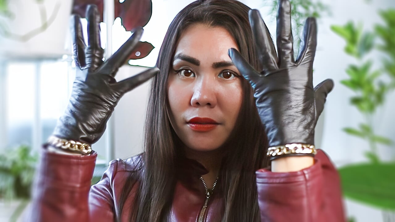 Eldivenli deri fetiş asmr