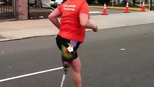 Bıçak bacak üzerinde olgun ampute