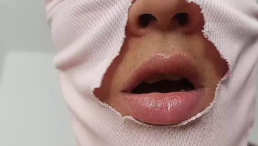 Naughty sexy milf tries on naked clothes. Hairy latina pussy tries on clothes in bed.