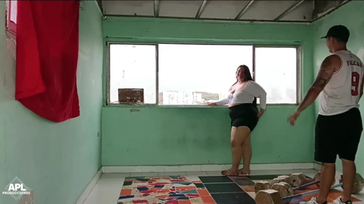 My stepson was working out to get his muscles hard, but I put something else on him