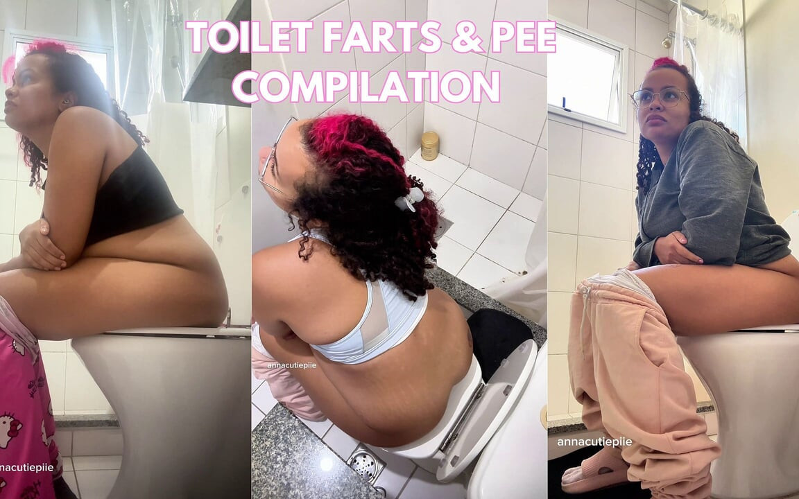 Gerçek günlük tuvalet osurukları ve çiş derlemesi kişisel banyo anları