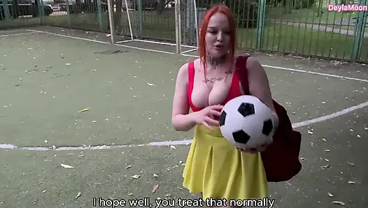A female soccer player sucked me off in a public place and I came inside her pussy.