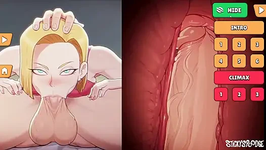 Android 18 gears deep - Android 18'in mükemmel oral seksi