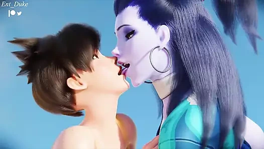 Tracer ve Widowmaker plajda sikişiyor