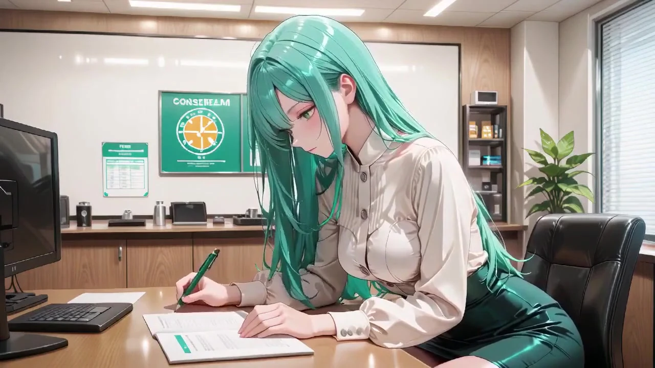 The Green-haired Secretary's Secret: From Desk Work to Bedside Surrender