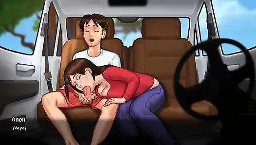 Sapık üvey anne kiracıyla arabada yalnız olması ve onunla seks yapması gerçeğinden faydalanıyor - yaz mevsimi efsanesi