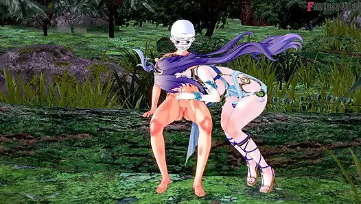 Lauma caldo sesso ahegao nella foresta - Genshin Impact