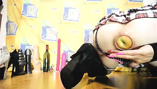 Elma, pompa tıkacı ve speculum götümü aç
