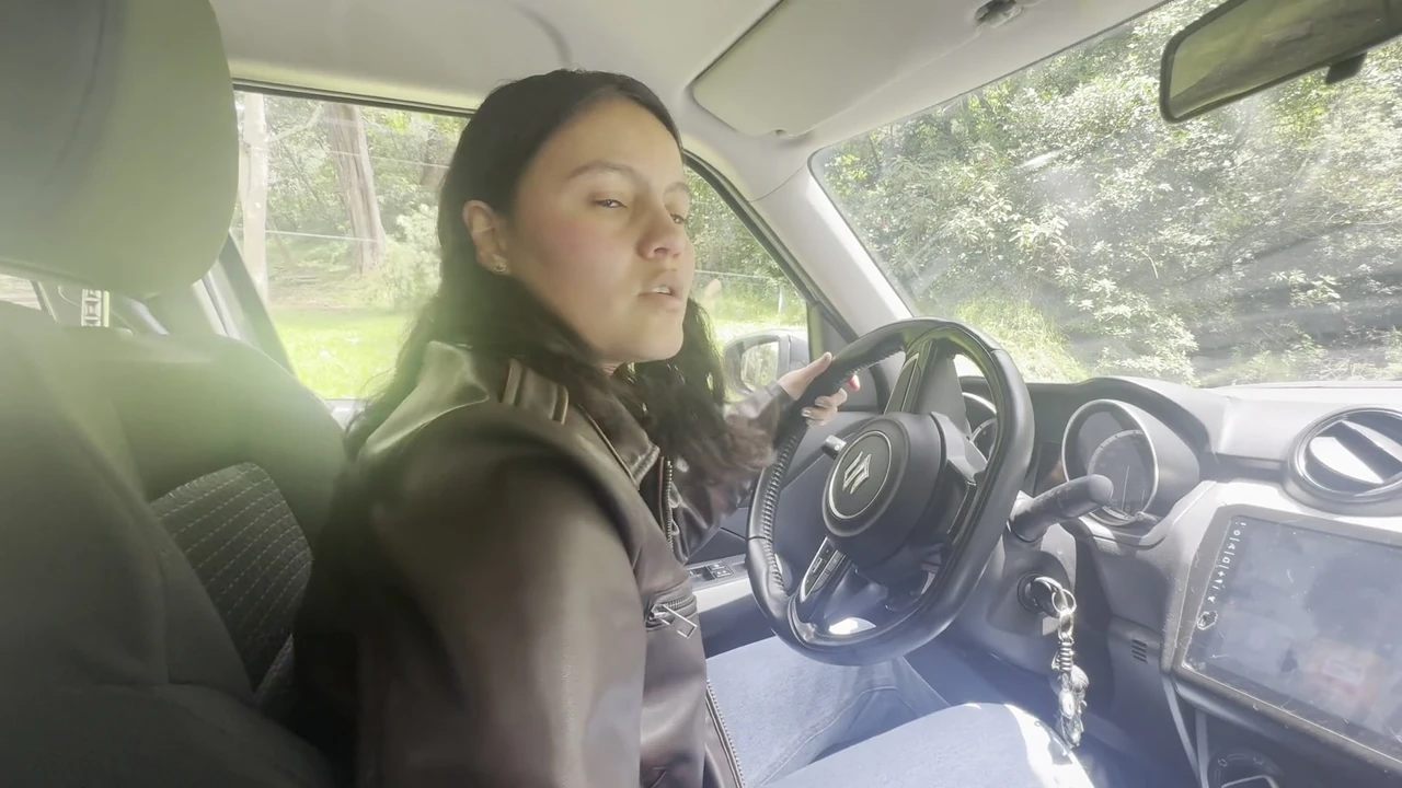 We Get Excited by Hearing the Sound of the Car, Kissing, Touching Each Other's Breasts and Having Orgasms.