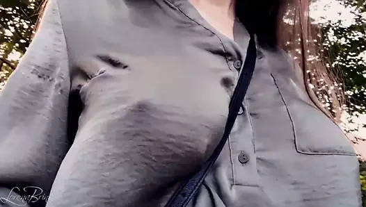 Boobwalk, askılı parlak bluz