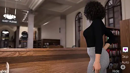 Şanslı öğrenci kütüphanede Liberyalı ile eğlenirken müdür tüm bunları izliyor.