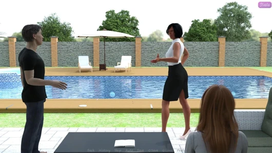 Üvey erkek kardeşimin karısı #10 Diana bana havuzunu temizlemem için bir iş verdi