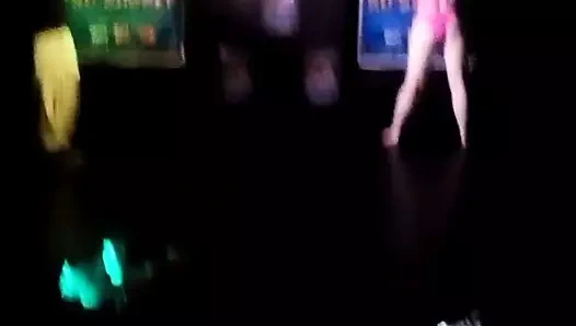 Music performance pink bikini twerk