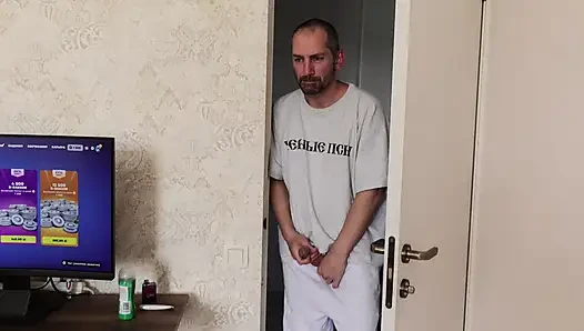 The stepfather saw his stepdaughter sucking a twink and fucked them