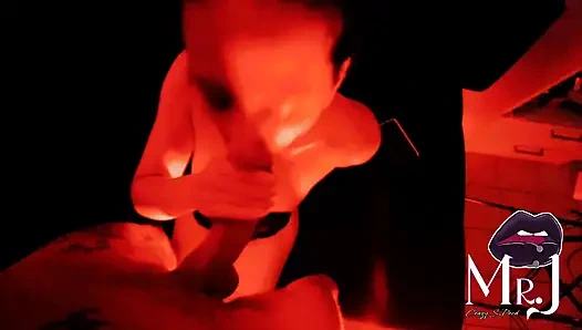 Nyx and MrJ... under a red light