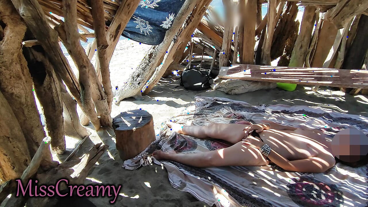 Public Masturbation on the Beach - She Gets Caught and Fucked