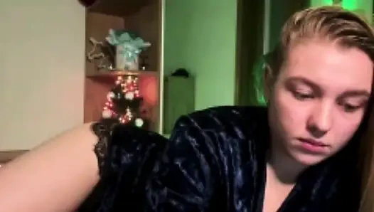 Stepsister playing with huge natural boobs