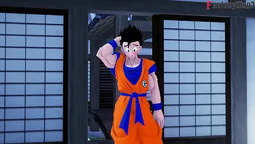 Chichi lavaboya sıkışıyor ve Gohan onu sikiyor - dragonball zex serisi