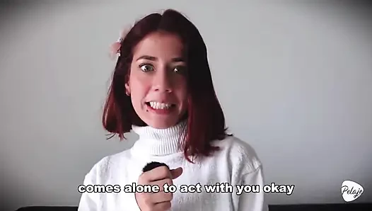 Güzel masum kız porno oyuncu seçmelerinde ilk kez sahneye çıkıyor