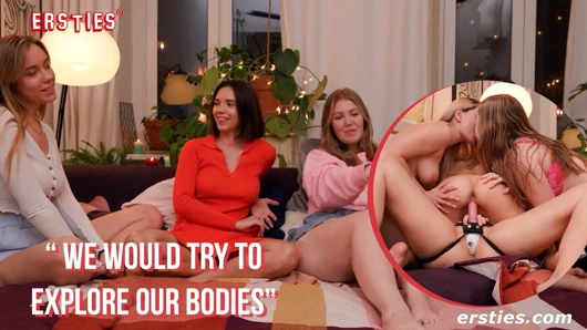 Ersties - 4 seksi hatun lezbiyen takma yarakla seks yapıyor