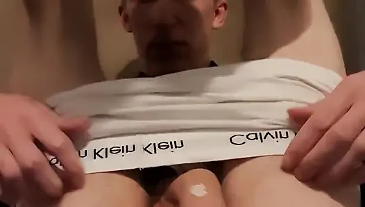 Skinny Young Lad in White Tight Boxers