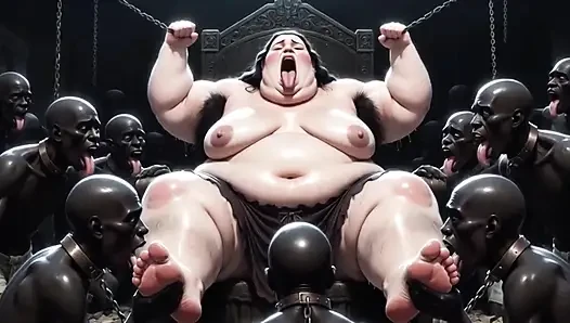 Ssbbw kraliçe köle dillerle kaplı - yoğun vücuda tapma orgazmları